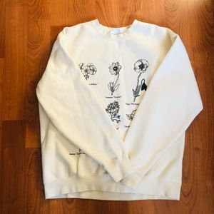 Obey Flower Packet Crew Neck Sweatshirt In Cream